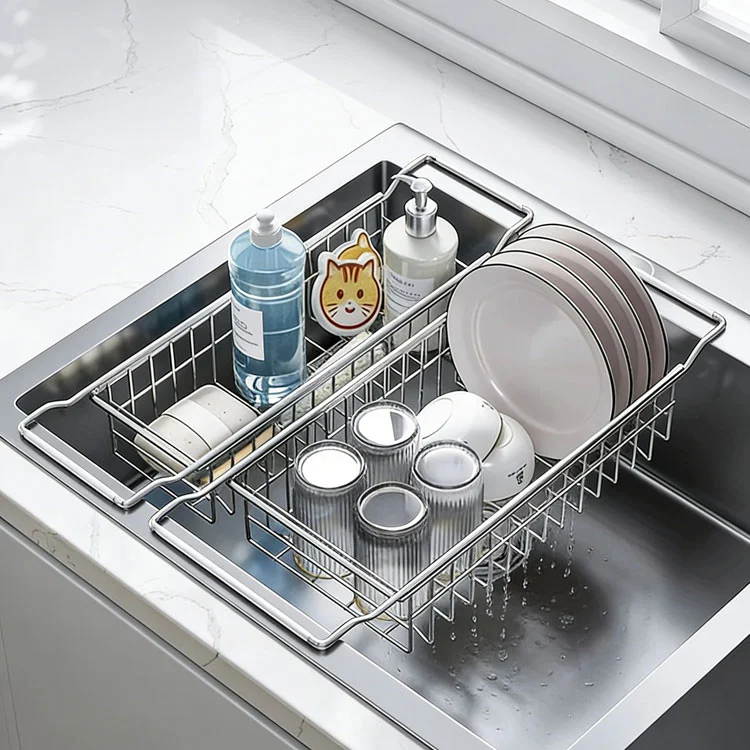 Genişlənən Paslanmayan Polad Lavabo Drenaj Rafı